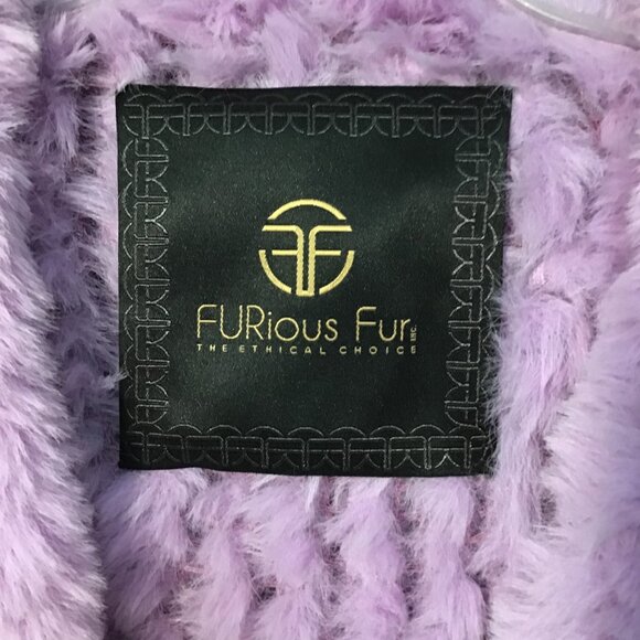 Furious Fur Sophia Faux Rabbit Fur Open Front Cardigan Size S - Picture 8 of 8